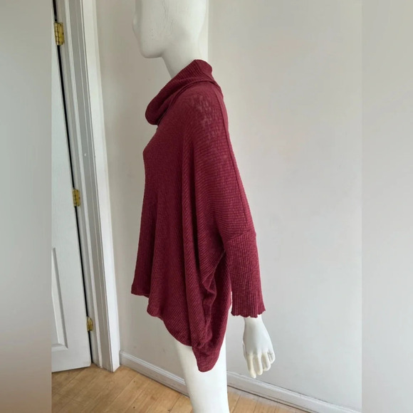 FP Beach "World Traveler" Pull Over Dolman Sleeve Cowl Neck Split Back Size L - Picture 3 of 7